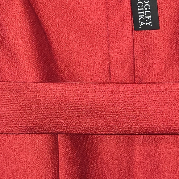 Badgley Mischka Elegant Red Evening Long Sleeve Gown Dress Size 10 - Picture 8 of 10